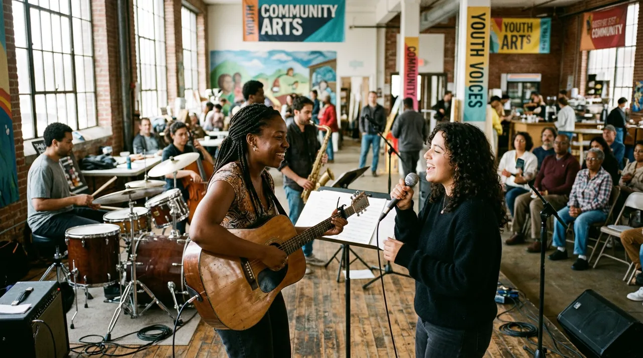Répétition active d'une troupe théâtrale sur le plateau solidaire de STAND'ART