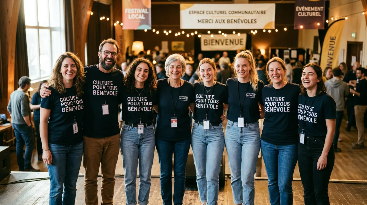 Équipe de bénévoles mobilisée sur le plateau de STAND'ART au Mas de Grille